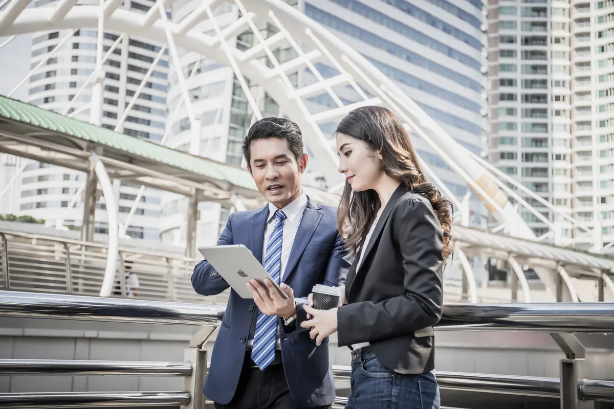 Singapore local business professionals in modern office